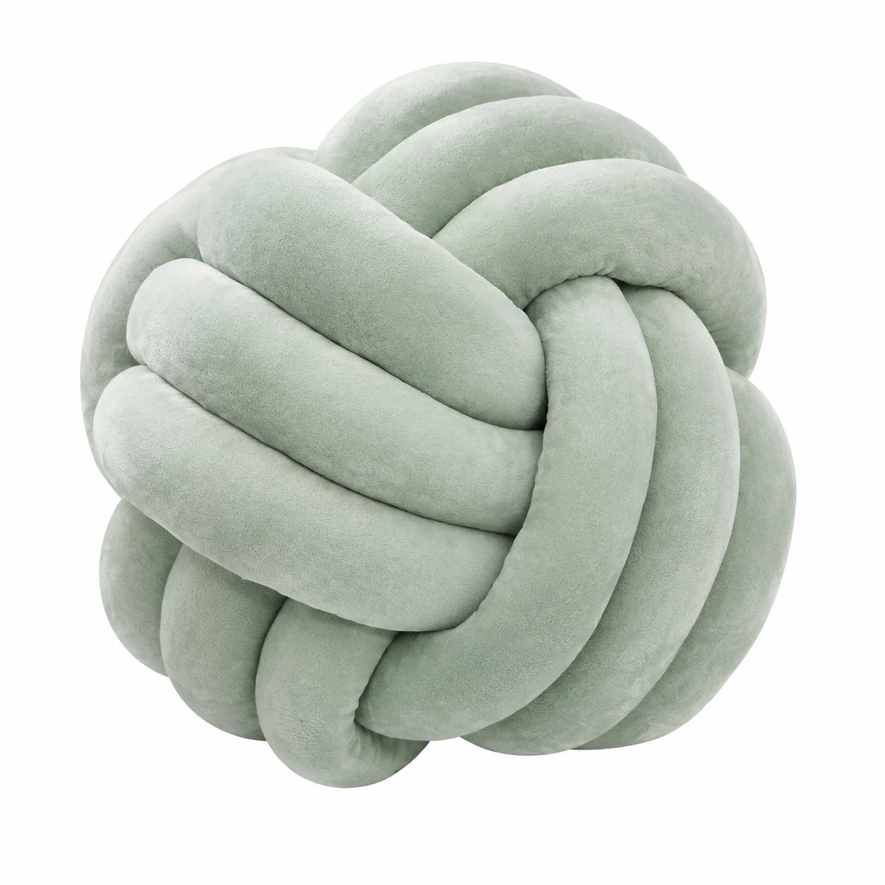 Cuscino decorativo a nodo 30 cm in poliestere verde salvia - morbido