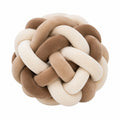 Cuscino decorativo a nodo 30 cm in tessuto effetto peluche beige marrone stile moderno
