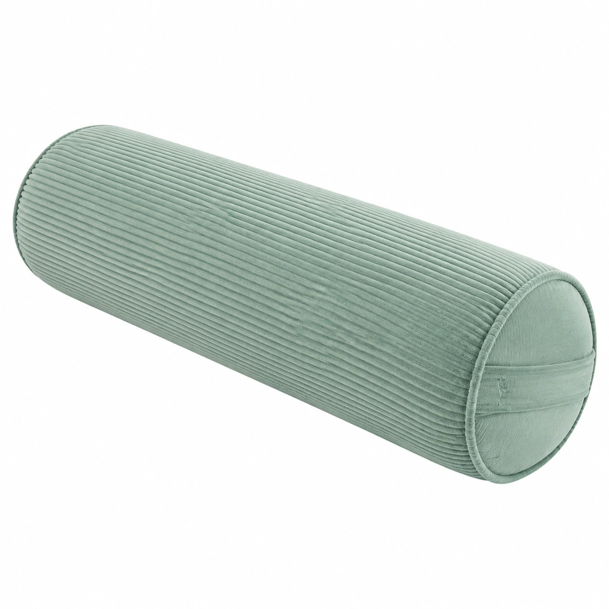 Cuscino cilindrico 18 x 60 cm in velluto a coste verde salvia - supporto decorativo