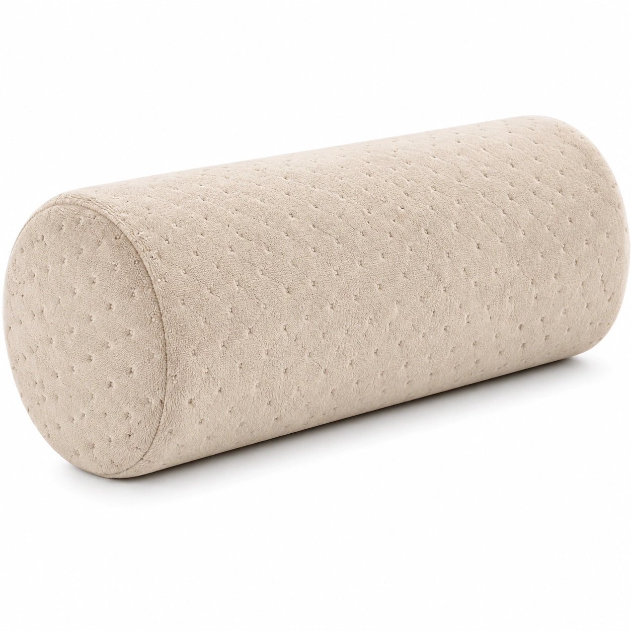 Cuscino cilindrico 20 x 50 cm in poliestere beige - morbido per divano e letto