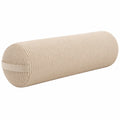 Cuscino cilindrico 20 x 55 cm in tessuto a coste beige - supporto decorativo morbido
