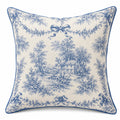 Cuscino decorativo 45 x 45 cm in tessuto bianco e blu per soggiorno stile classico