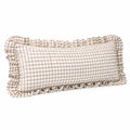 Cuscino decorativo 50 x 30 cm in tessuto beige e bianco con volant stile country