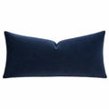 Cuscino rettangolare 50 x 30 cm effetto velluto blu navy per arredamento