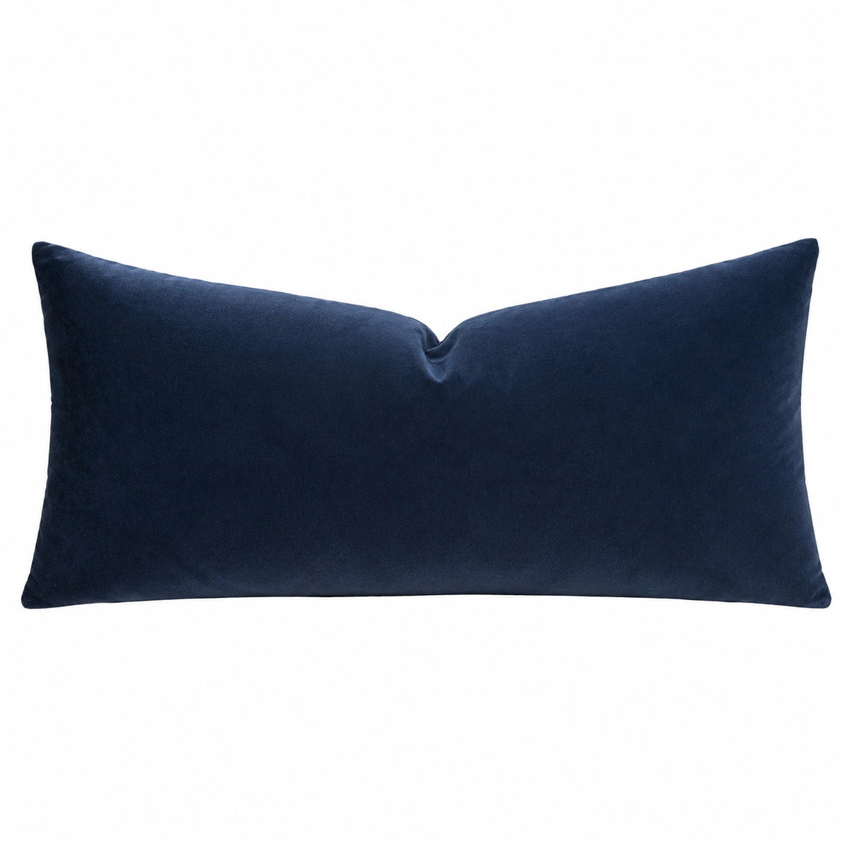Cuscino rettangolare 50 x 30 cm effetto velluto blu navy per arredamento
