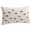 Cuscino decorativo 50 x 30 cm in tessuto beige con fantasmi in rilievo