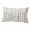 Cuscino decorativo 50 x 30 cm in tessuto beige/blu con motivo geometrico