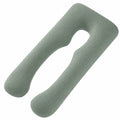 Cuscino gravidanza a U 140 cm in tessuto a coste verde salvia - supporto per riposo