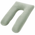 Cuscino gravidanza a U 140 cm in velluto verde salvia per supporto del corpo