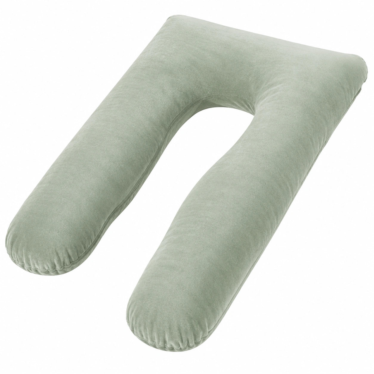 Cuscino gravidanza a U 140 cm in velluto verde salvia per supporto del corpo