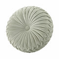Cuscino decorativo rotondo 40 cm in velluto verde salvia con pieghe