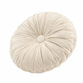 Cuscino decorativo rotondo 40 cm in velluto avorio plissettato