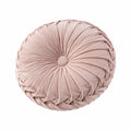 Cuscino decorativo rotondo 40 cm in velluto rosa cipria con pieghe